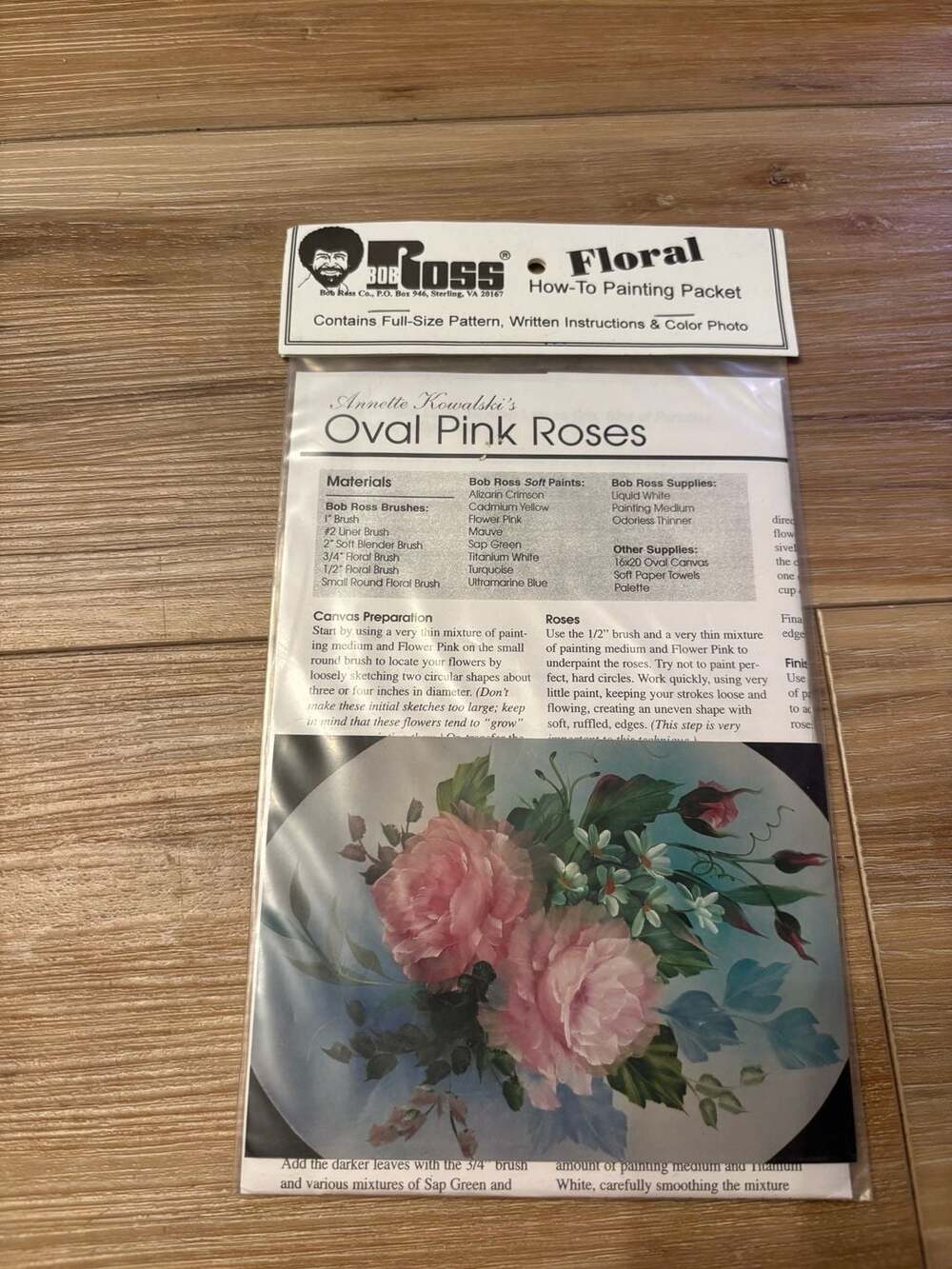Bob Ross Floral How-To Painting Packet: Oval Pink Roses